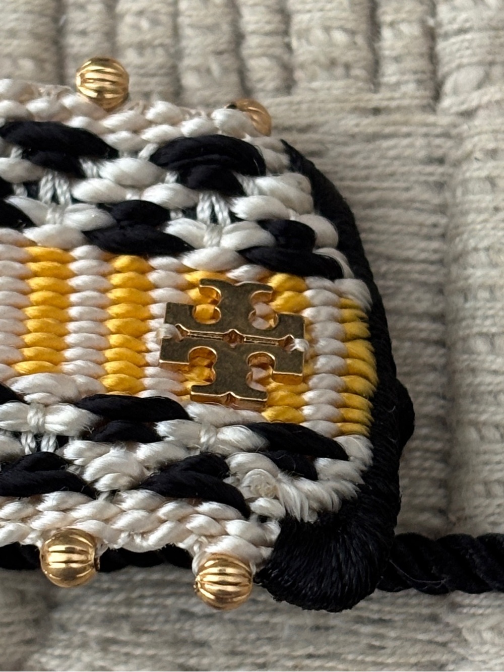 TORY BURCH Geometric Stripe Bohemian Woven Friendship Bracelet - Picture 4 of 4